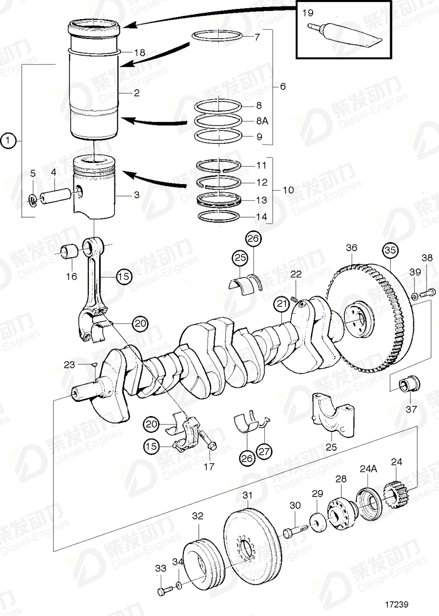 VOLVO Crankshaft 865032 Drawing